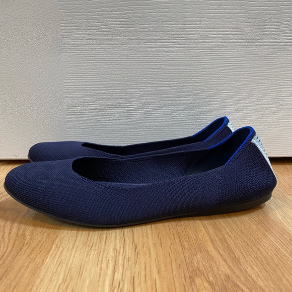 Rothys Navy Blue Square Toe Flats Size 9.5 - Picture 9 of 12
